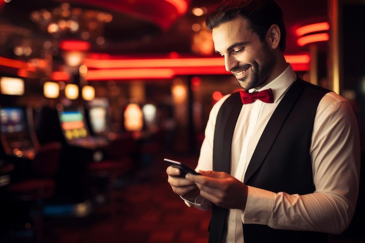Pengguna membaca Bonus Harian lewat mobile
